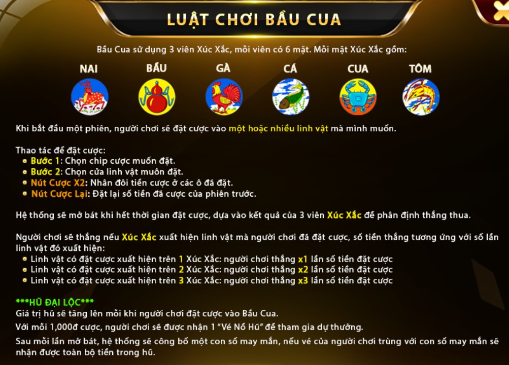 Luật chơi bầu cua Mini 